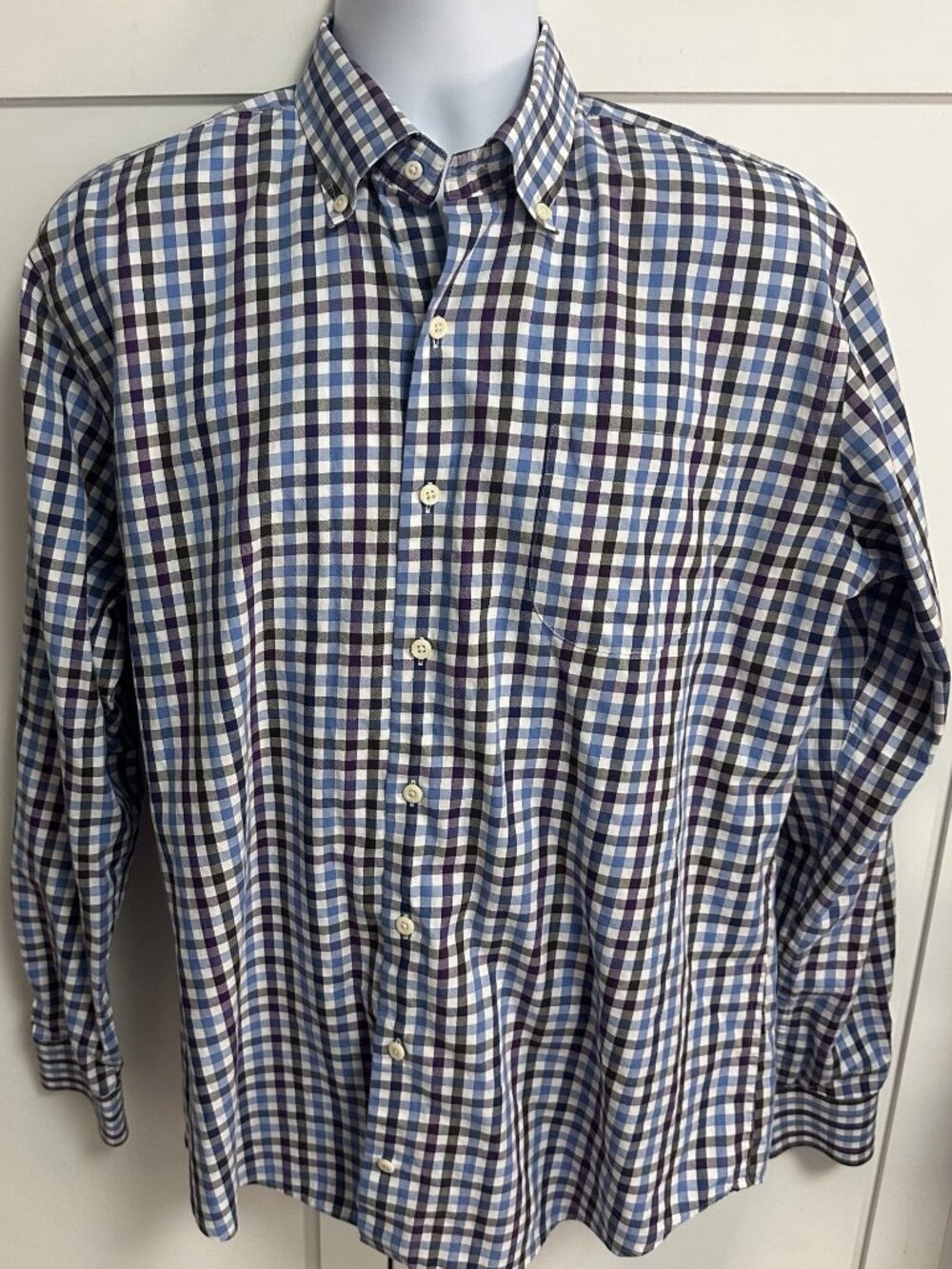 Peter Millar Men's Large Long Sleeve Plaid Shirt Preppy